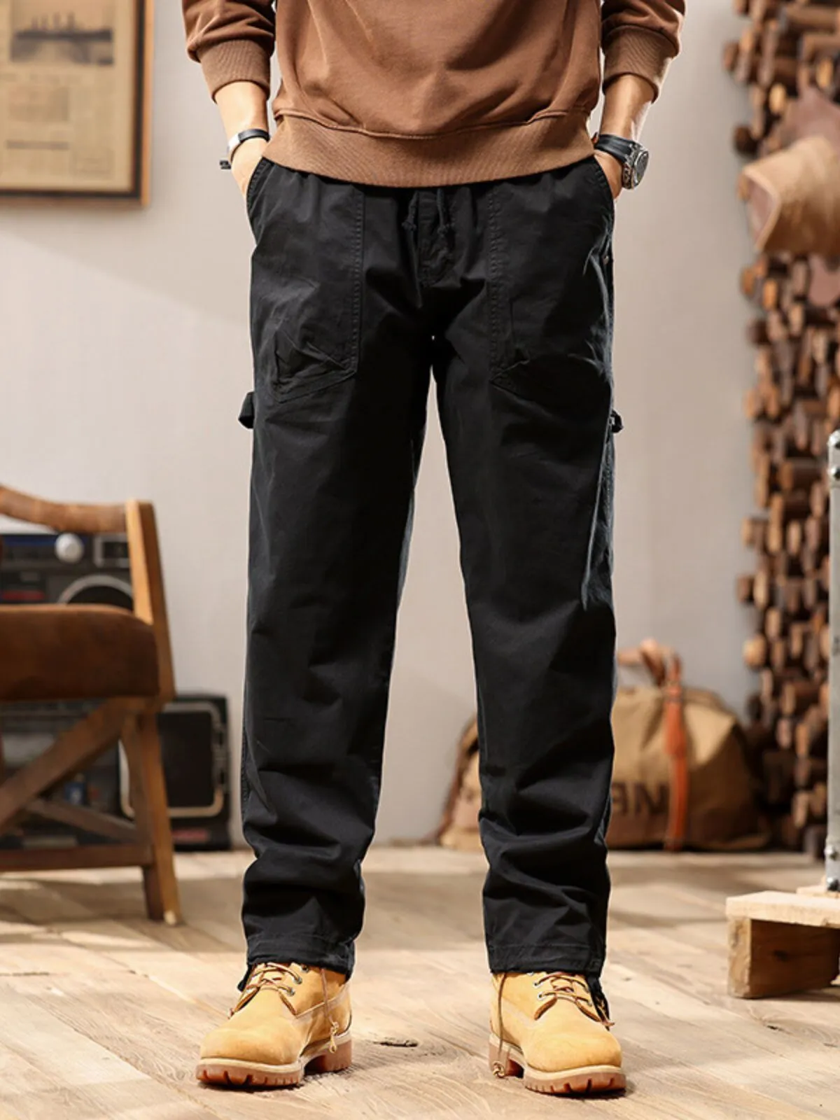 Men's Cargo Pants Fashionable Outdoor Mountaineering Sports Regular Fit Pants., 1 of 5