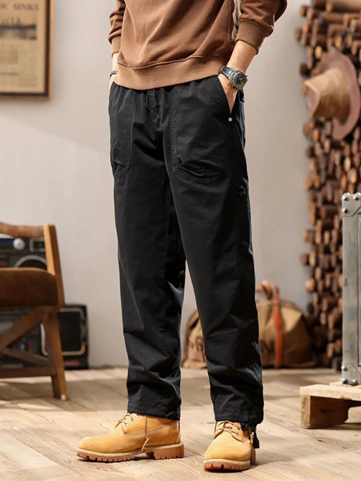 Men's Cargo Pants Fashionable Outdoor Mountaineering Sports Regular Fit Pants., 3 of 5
