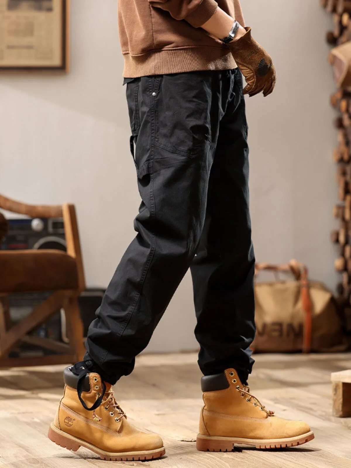 Men's Cargo Pants Fashionable Outdoor Mountaineering Sports Regular Fit Pants., 4 of 5