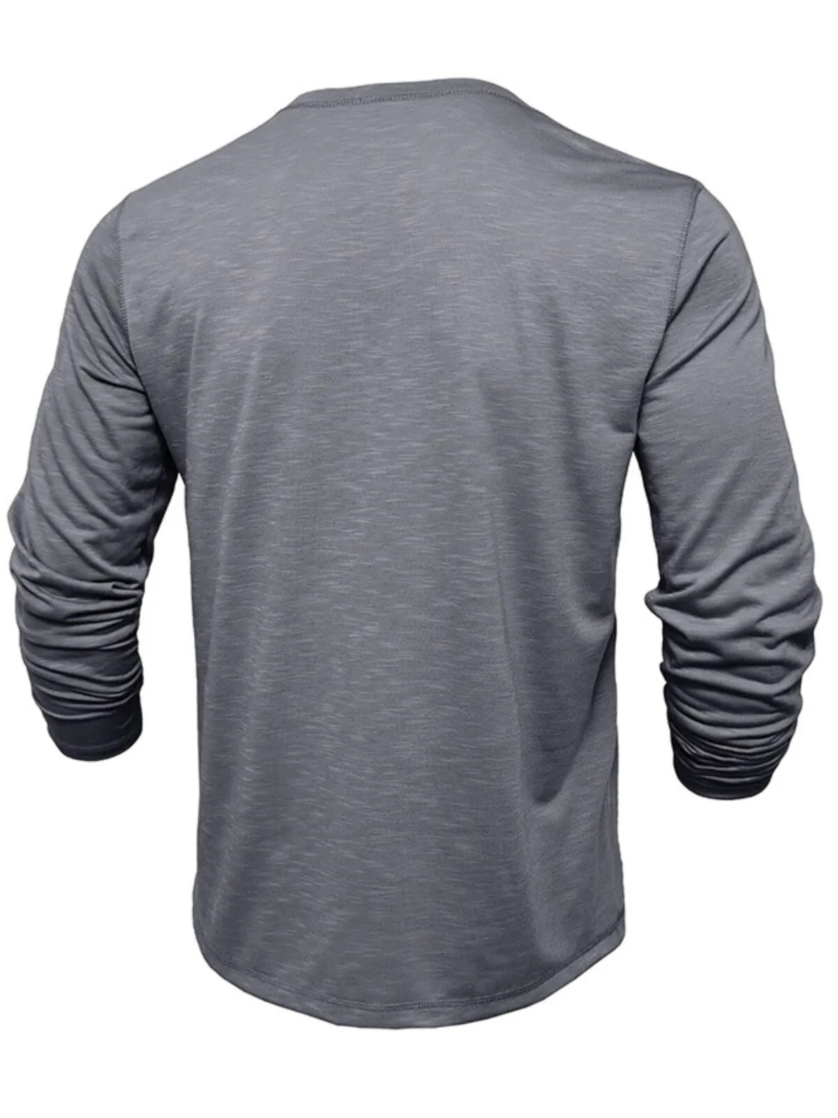 Men's Henley Shirt Basic Breathable Spring Autumn Casual Solid Color Button Shirts, 2 of 3