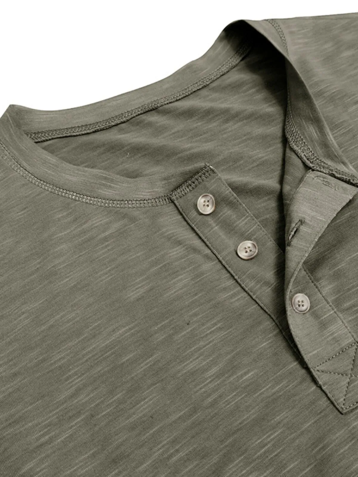 Men's Henley Shirt Casual Slim Basic Long Sleeve Lightweight Button Soft Solid Cotton Shirt, 3 of 3