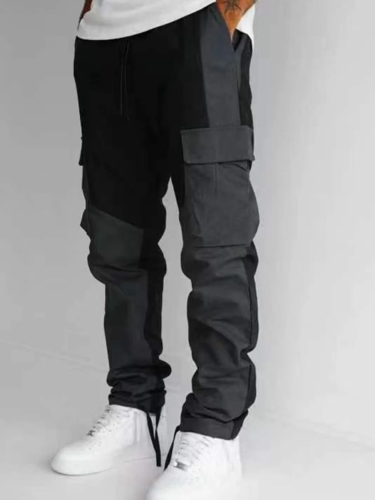 Men's Cargo Pants Colorblock Patchwork Flexible Comfortable For Exercise, 2 of 4