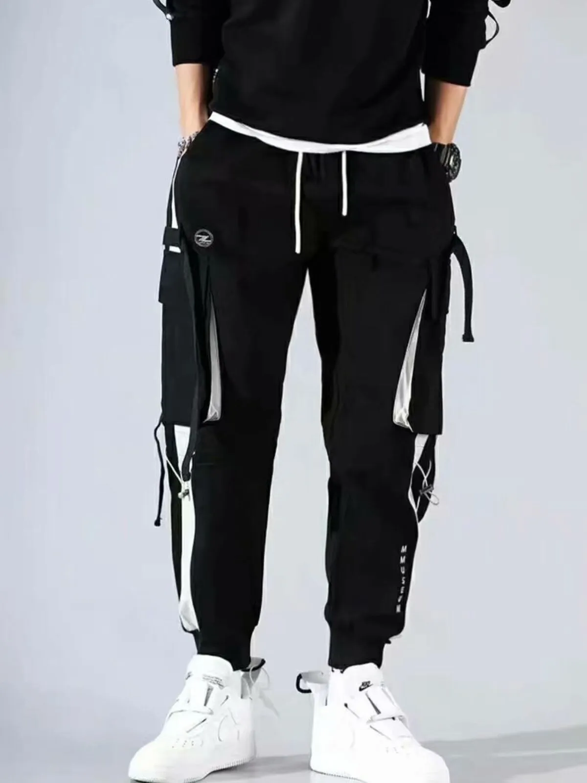 Men's Cargo Pants Streetwear Multi Pockets Hip Hop Casual Joggers Trousers, 6 of 6