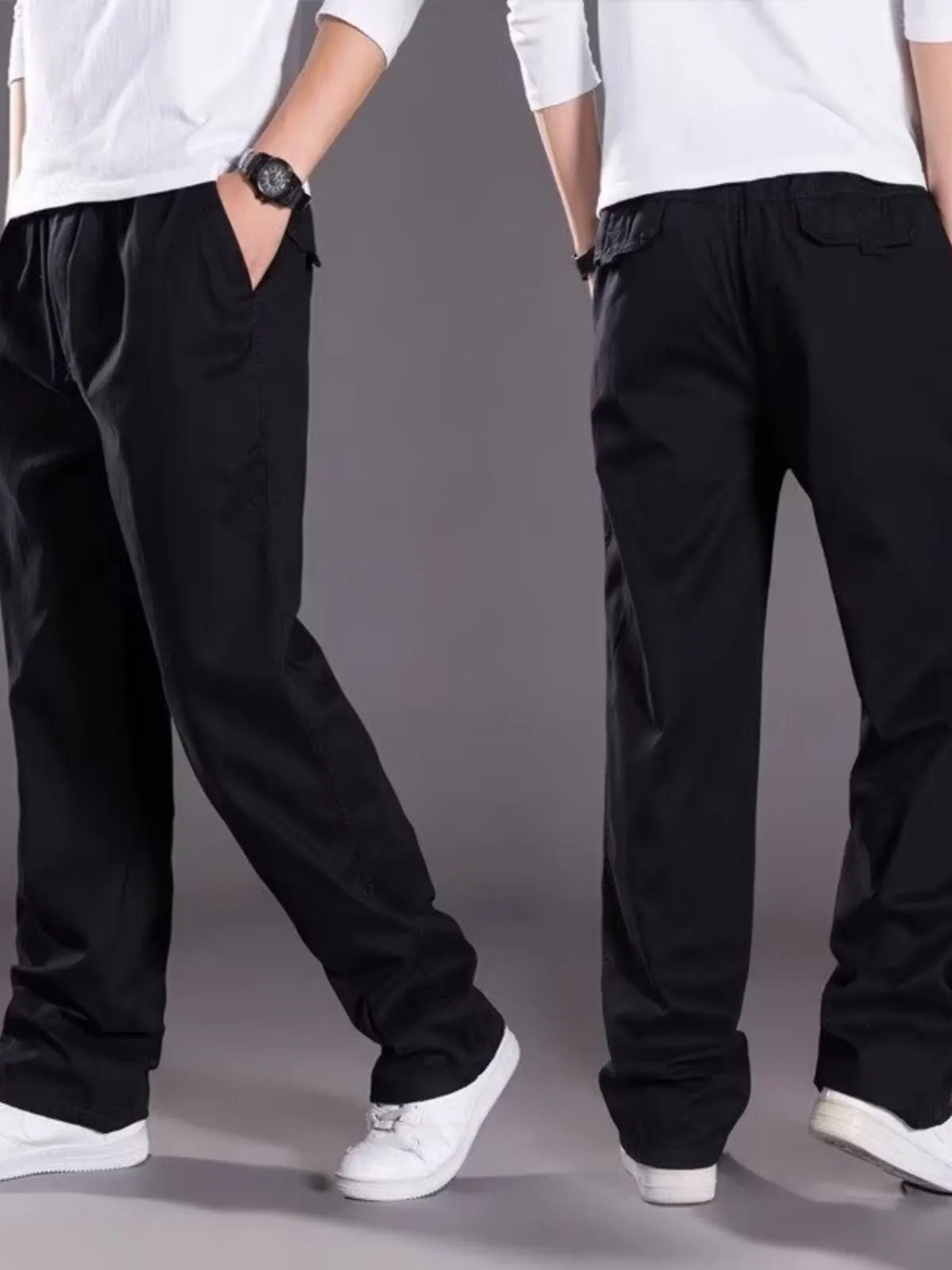 Men's Cargo Pants Straight Leg Plain Loose Fit Unitard Wild Cargo Track Gym Jogger Going Out Fall Pants, 1 of 1