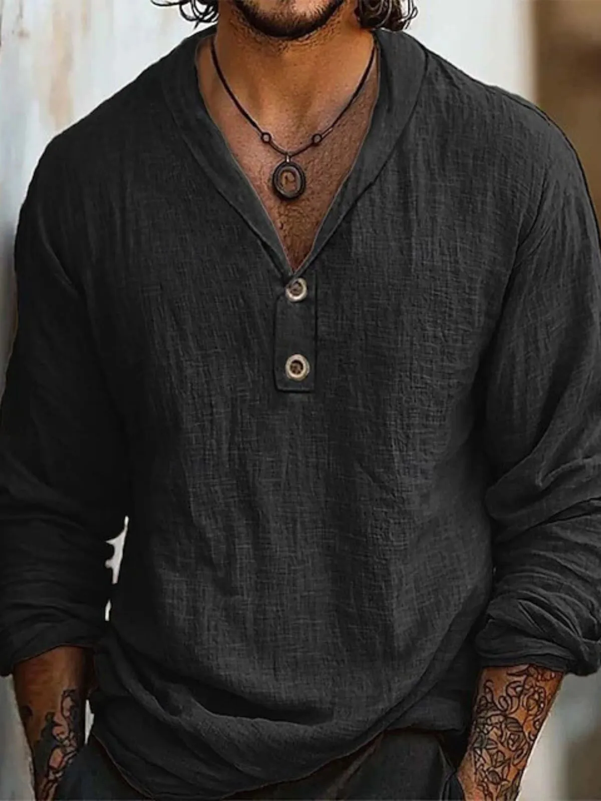 Men's Shirt Button Up Long Sleeve Plain Spring Casual Daily Clothing, 1 of 1