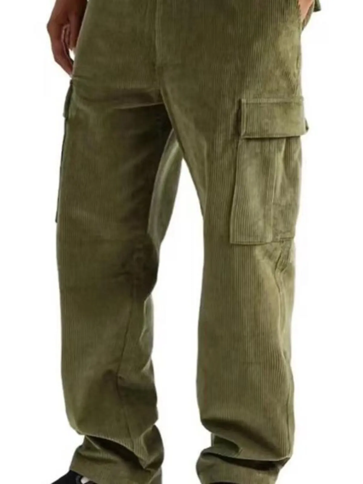 Men's Cargo Pants Corduroy Elastic Waist Drawstring Multi Pocket Plain Wearable Outdoor Daily Camping And Hiking Fashion Pants, 3 of 4