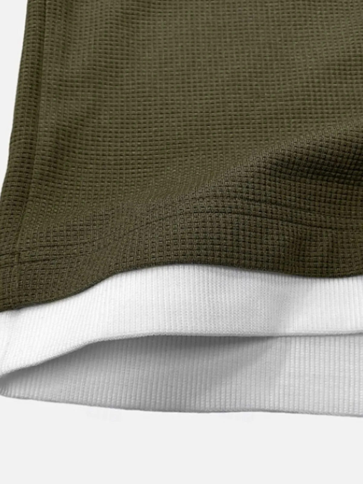 Men's Sweatshirt Waffle CrewNeck Spring & Fall Plain Designer Basic Fashion Fake Two Piece Vacation Street Going Out Top, 2 of 7