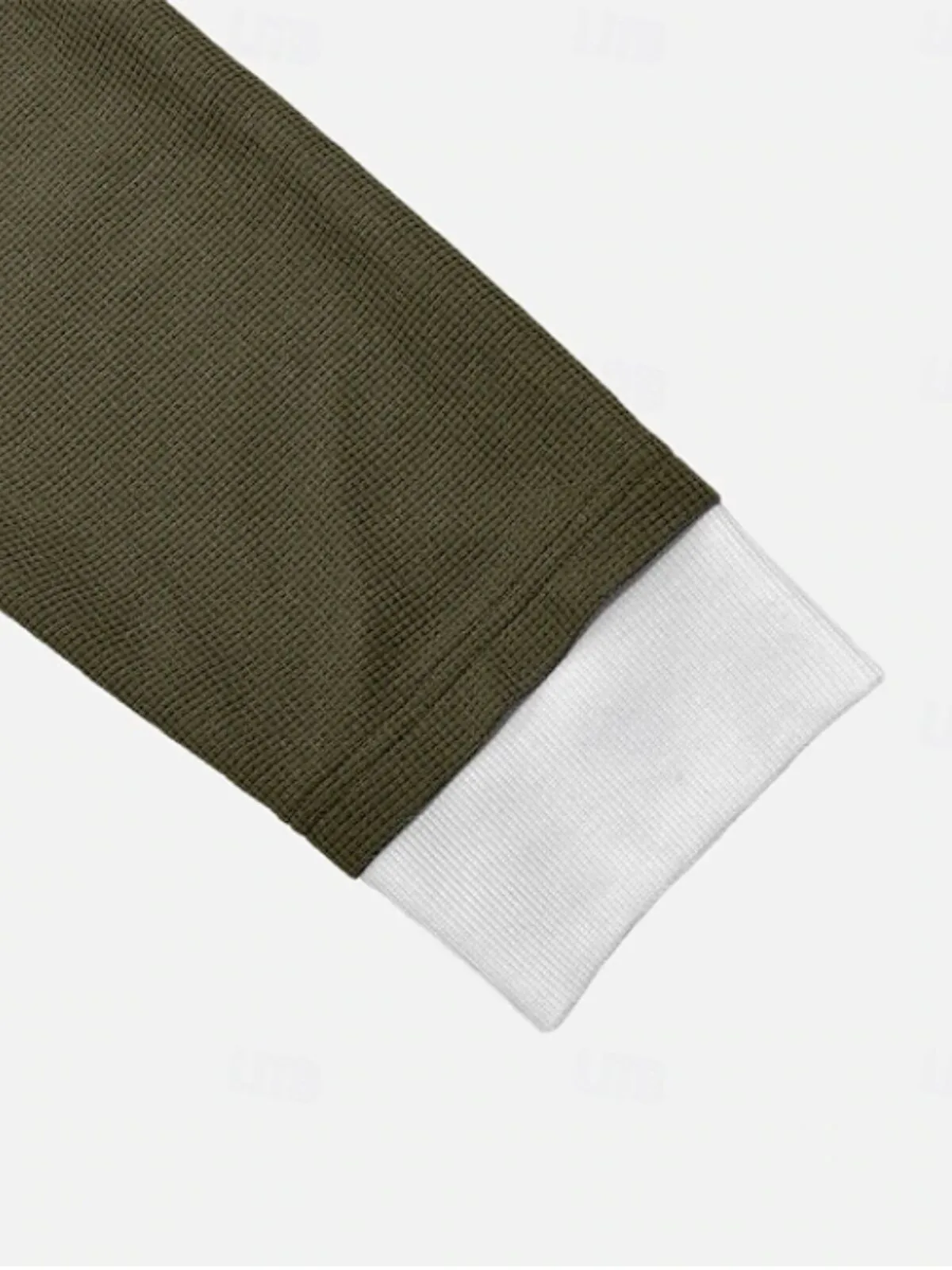 Men's Sweatshirt Waffle CrewNeck Spring & Fall Plain Designer Basic Fashion Fake Two Piece Vacation Street Going Out Top, 5 of 7