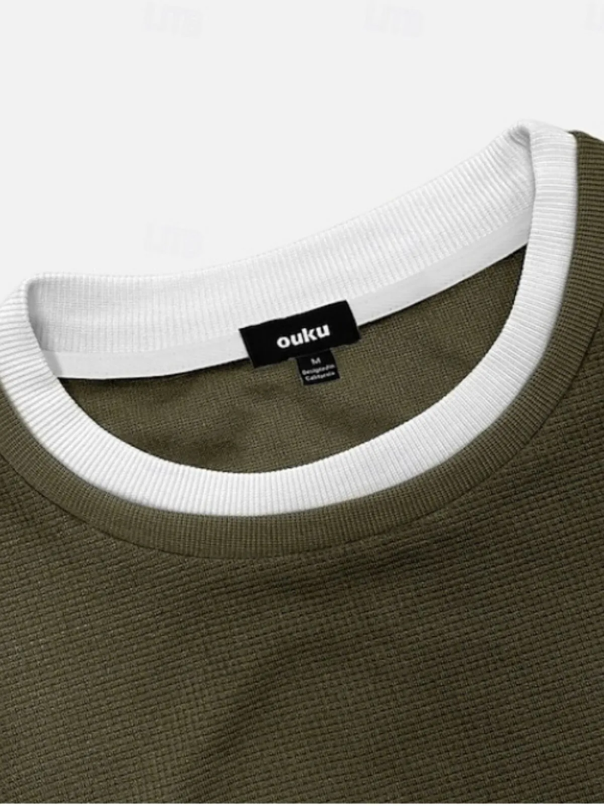 Men's Sweatshirt Waffle CrewNeck Spring & Fall Plain Designer Basic Fashion Fake Two Piece Vacation Street Going Out Top, 6 of 7