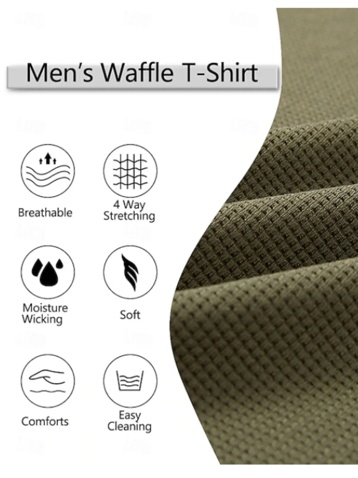 Men's Sweatshirt Waffle CrewNeck Spring & Fall Plain Designer Basic Fashion Fake Two Piece Vacation Street Going Out Top, 7 of 7