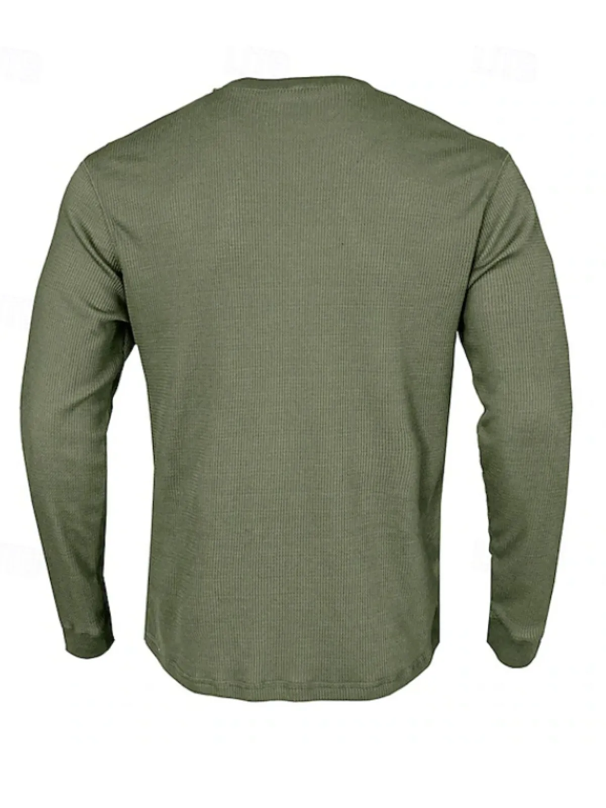 Men's Sweatshirt Waffle Shirt CrewNeck Spring & Fall Plain Fashion Designer Basic Vacation Street Going Out Top, 2 of 8