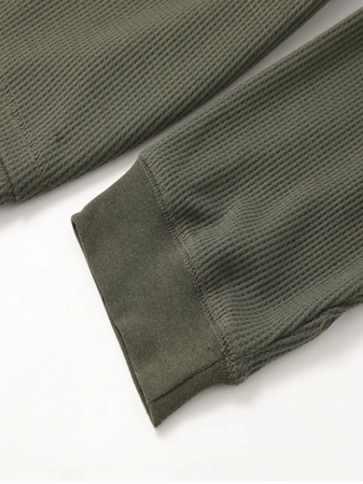 Men's Sweatshirt Waffle Shirt CrewNeck Spring & Fall Plain Fashion Designer Basic Vacation Street Going Out Top, 5 of 8