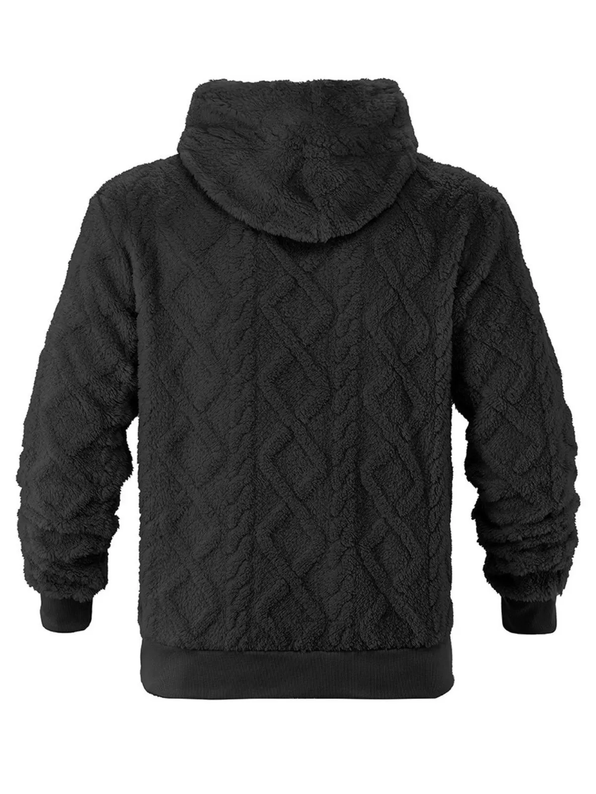 Loose Fit Casual Sports Hoodie Fashionable Fleece-Lined Sherpa Pullover with Hood for Ultimate Comfort, 2 of 3
