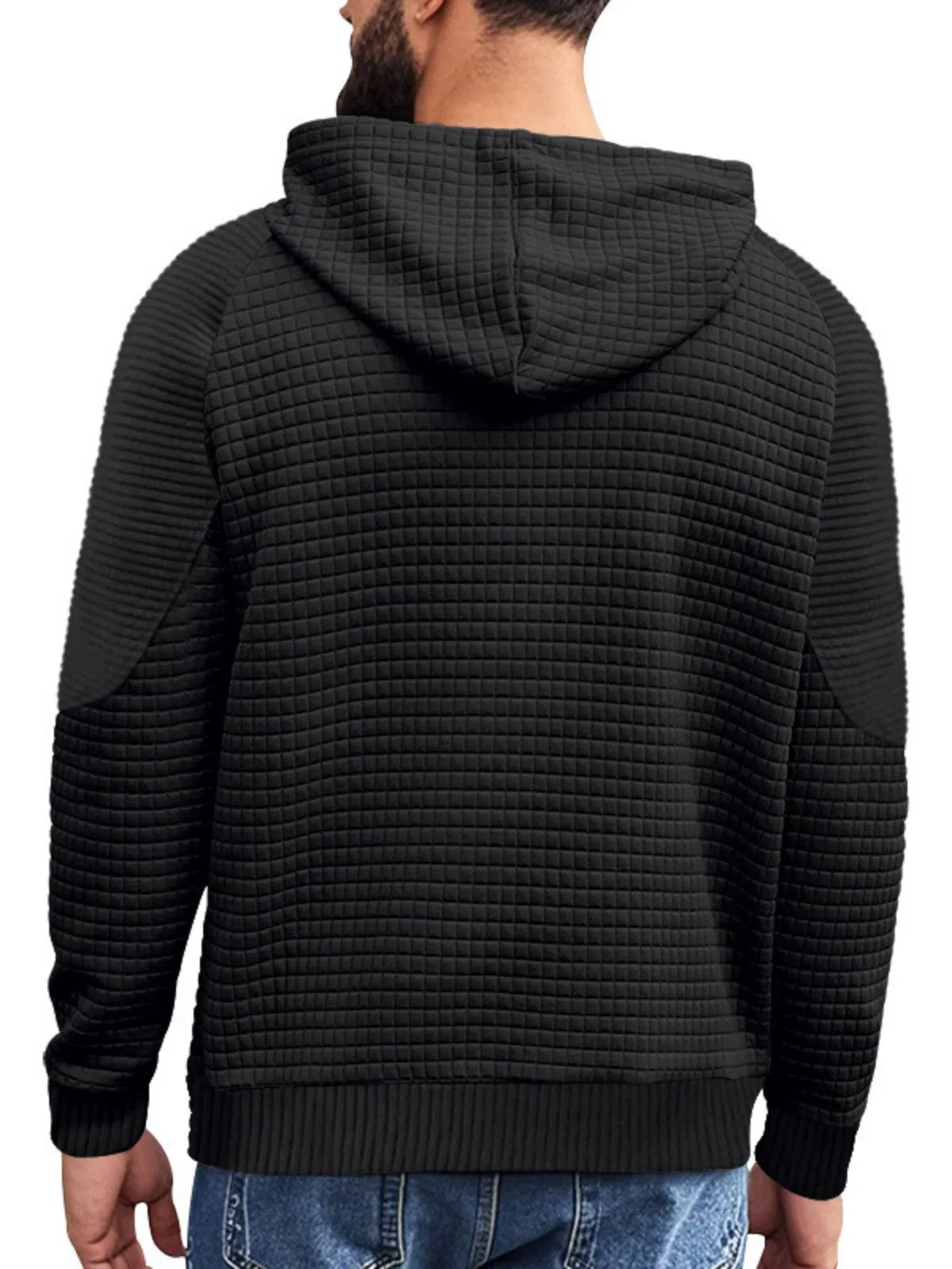 Men's Hoodie Plain Ribbed Front Pocket Textured Sports & Outdoor Daily Holiday Basic Casual Spring & Fall, 2 of 9