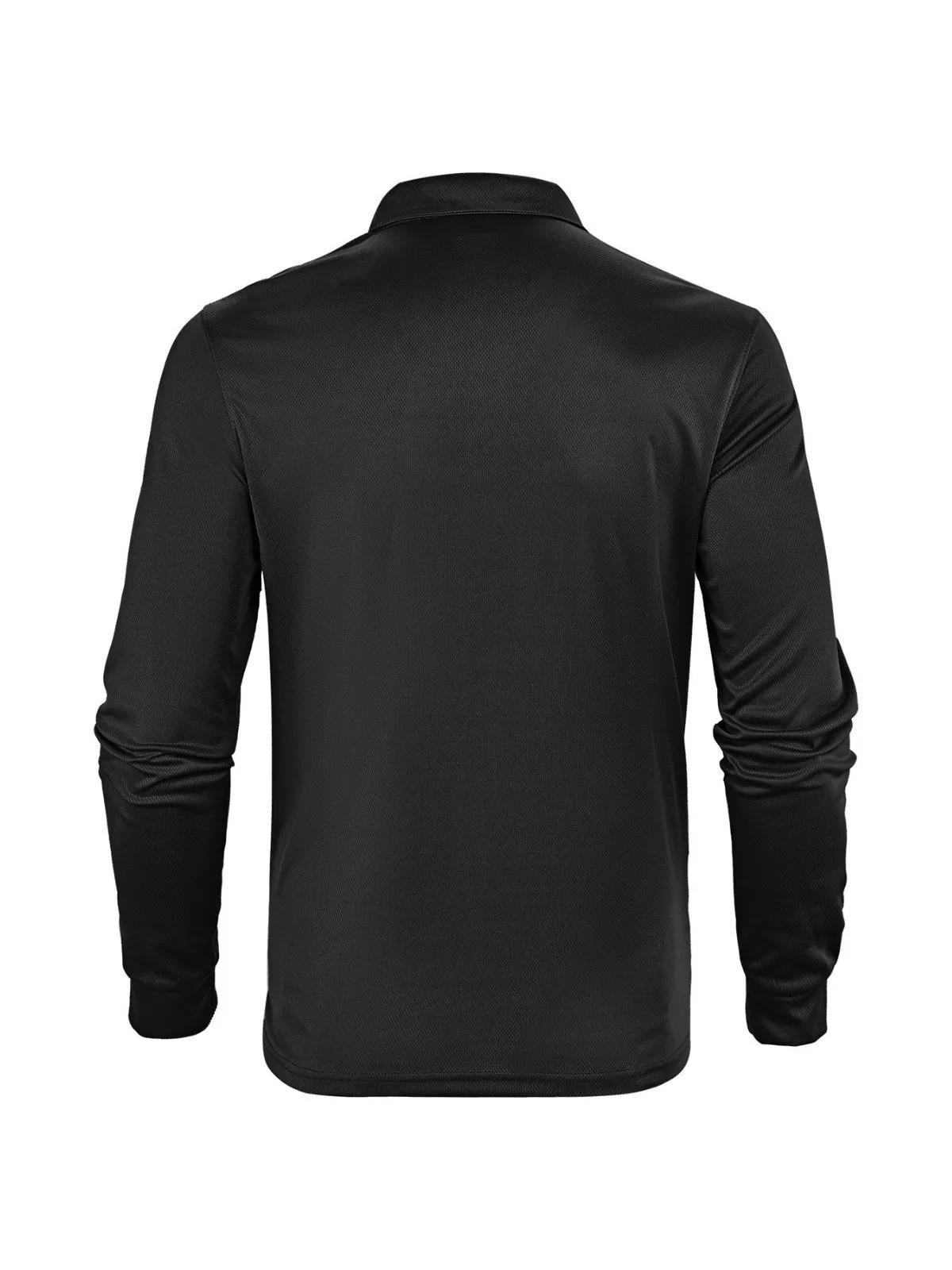 Men's Long-Sleeve Polo Shirt Solid Button Lapel Drop Shoulder Sweatshirt, 5 of 5