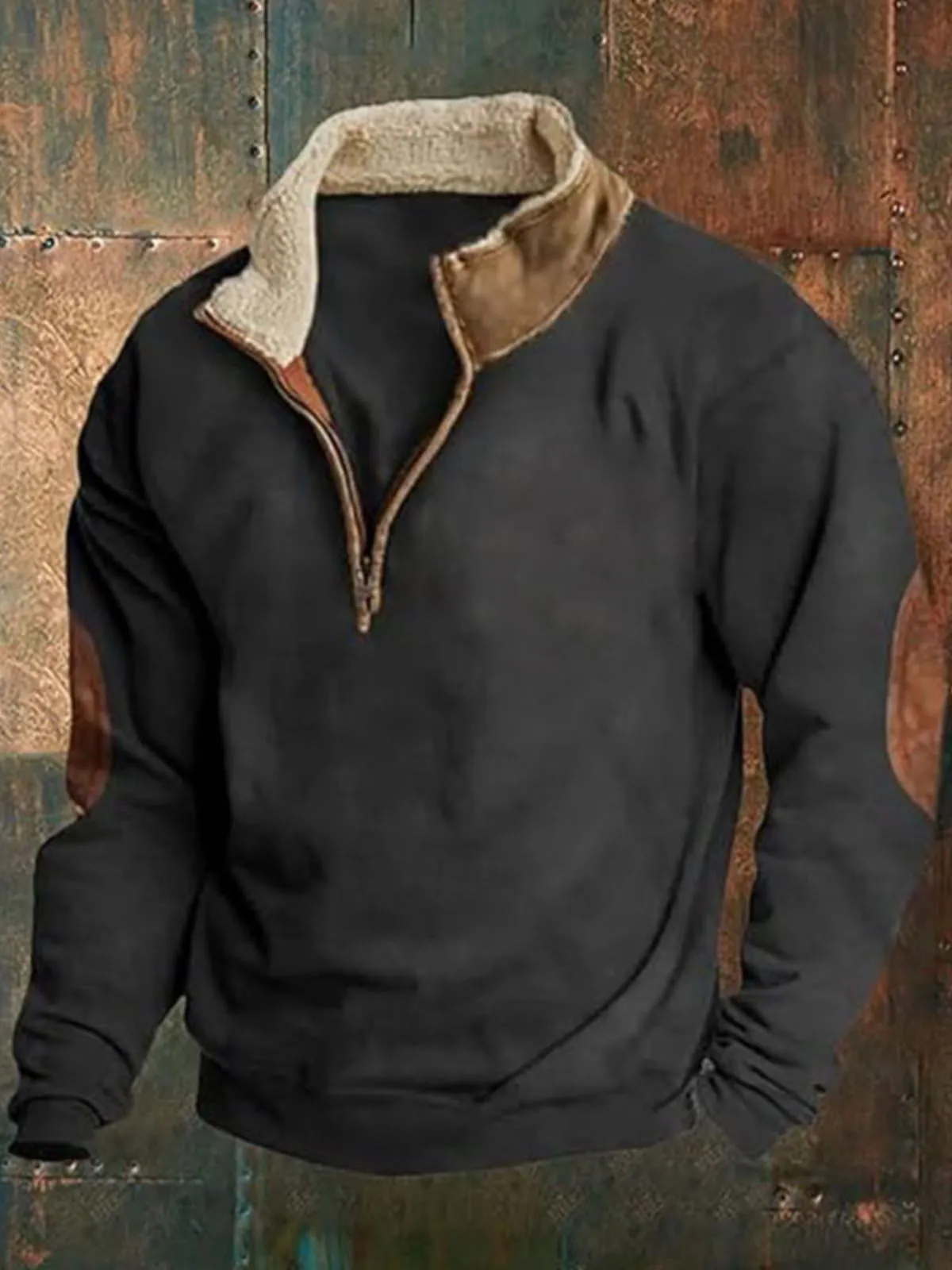 Men's Sweatshirt Quarter Zip Sweatshirt Sports & Outdoor Daily Holiday Polyester Streetwear, 1 of 3