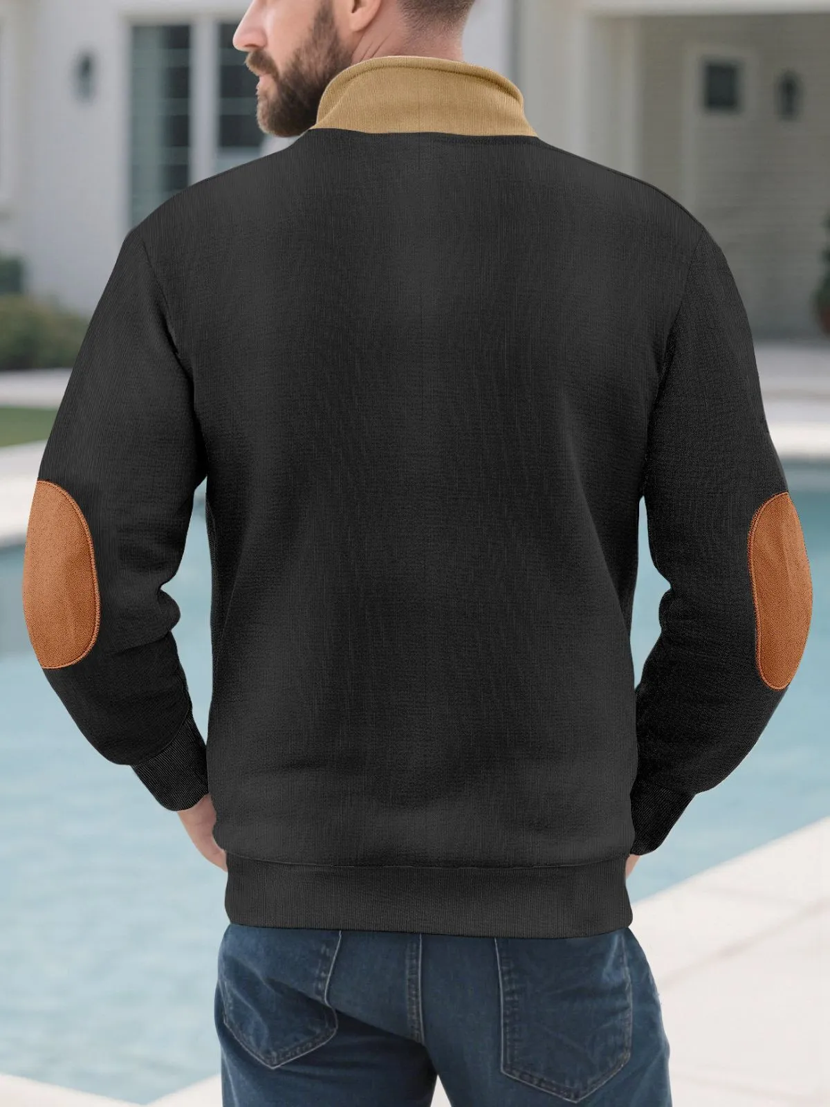 Men's Sweatshirt Quarter Zip Sweatshirt Sports & Outdoor Daily Holiday Polyester Streetwear, 2 of 3