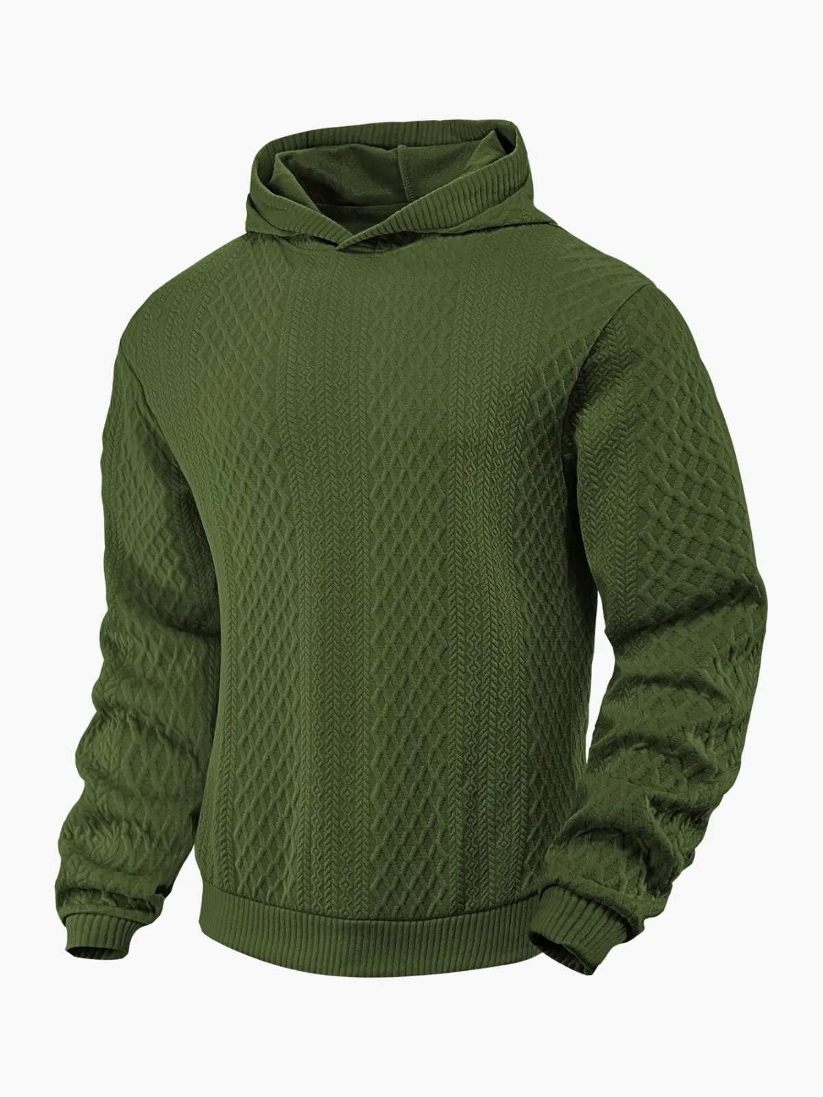 Men's Solid Hoodie with Drop Shoulders Stylish Sweatshirt for Casual Outings, 4 of 4