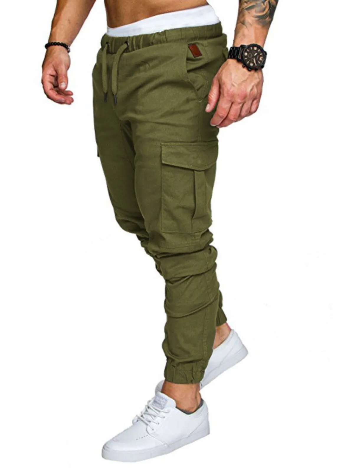 Men's Cargo Pants Fashion Pocket Jogger Fitness Gyms Sweatpants, 1 of 5