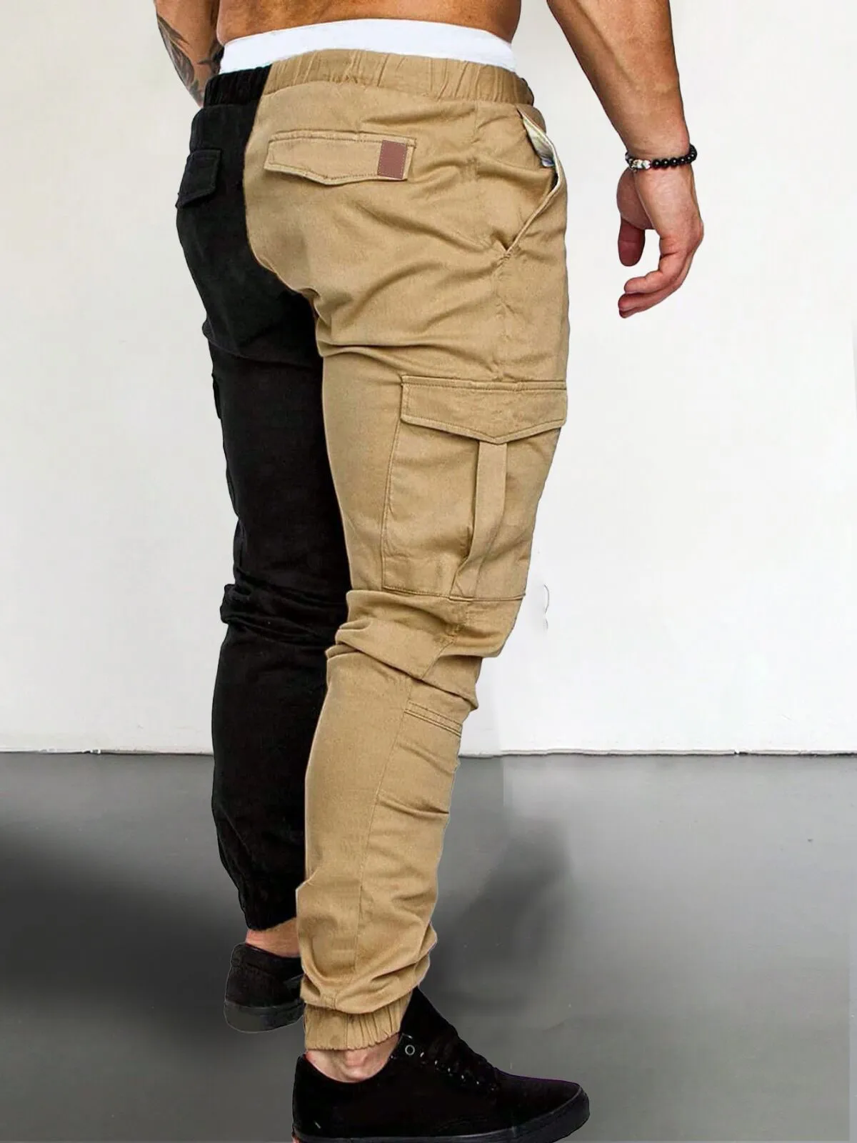 Men's Cargo Pants Fashion Colorblock Pocket Jogger Fitness Gyms Sweatpants, 2 of 2