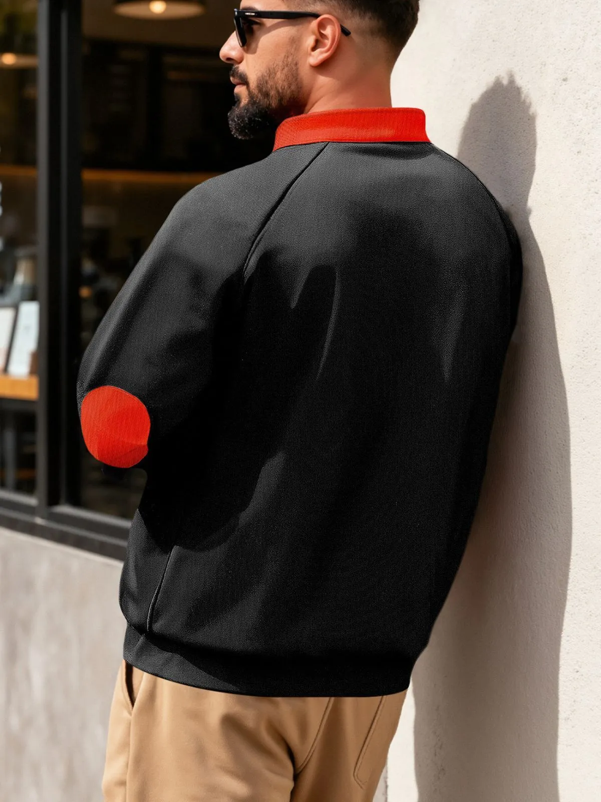 Men's Sweatshirt Pullover Quarter Zip Standing Collar Plain Patchwork Color Block Sports & Outdoor Casual Daily Streetwear Cool Sportswear Spring, 2 of 3