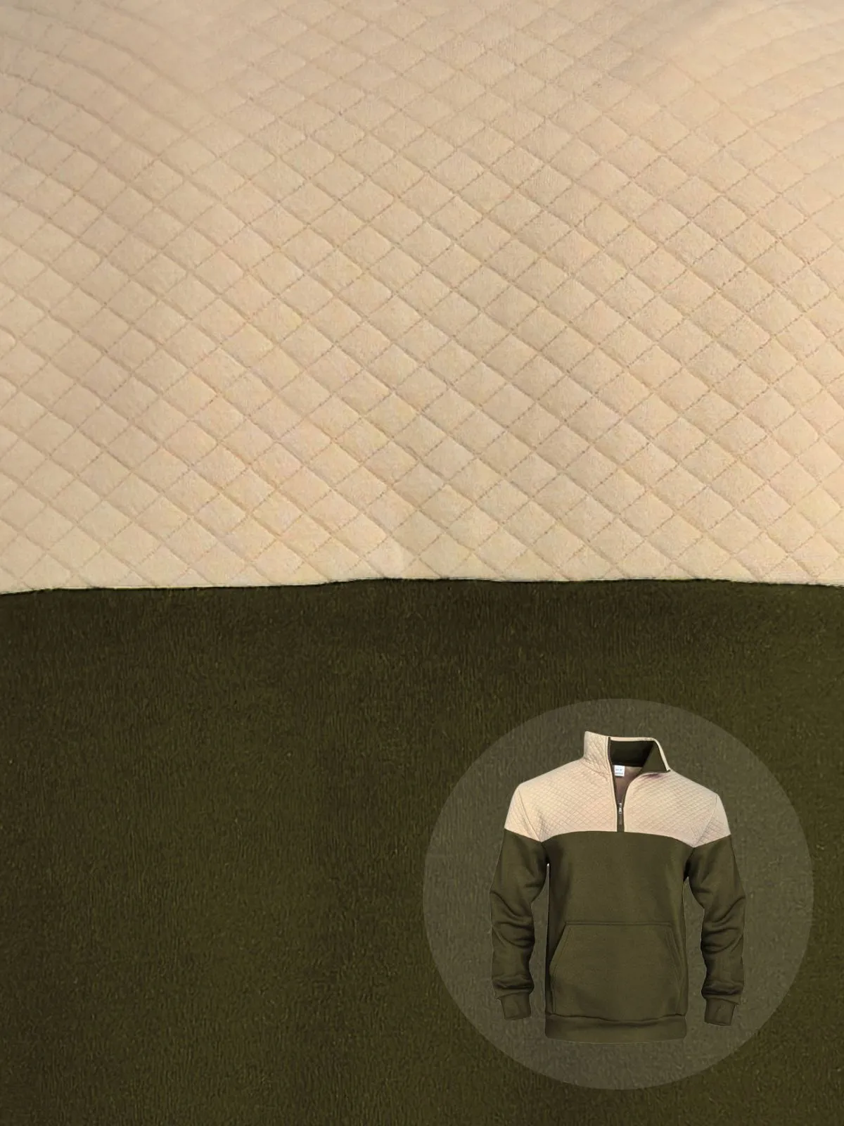 Men's Sweatshirt Waffle Pullover Quarter Zip Standing Collar Plain Patchwork Color Block Sports & Outdoor Casual Daily, 5 of 5