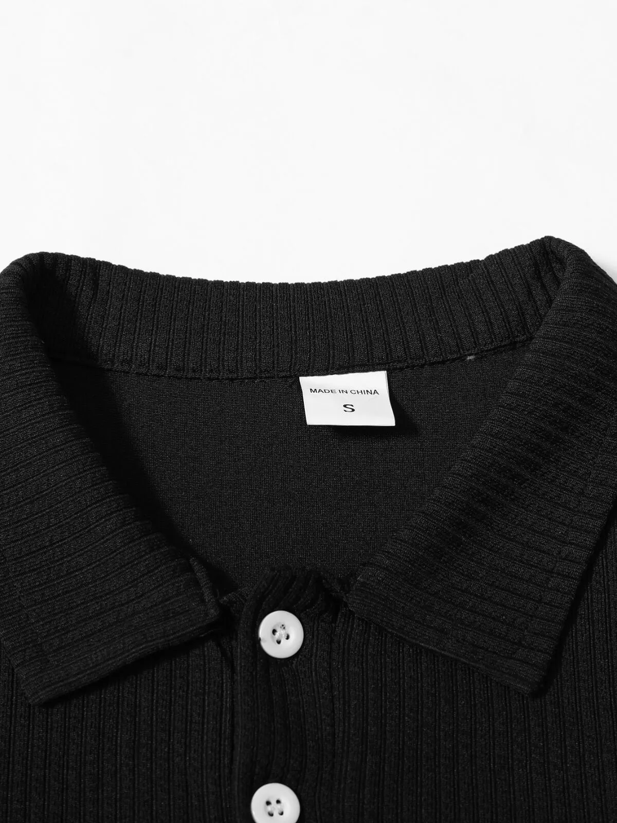 Men's Shirts Rib Knit Business Casual Ribbed Fashion Basic Solid Color Fall Winter Slim Fit Polo Shirts, 3 of 3