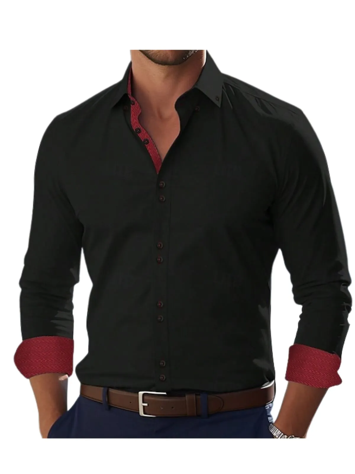 Men's Shirt Button Down Wrinkle Resistant Wedding OutdoorTurndown Summer Spring Clothing Apparel, 1 of 1