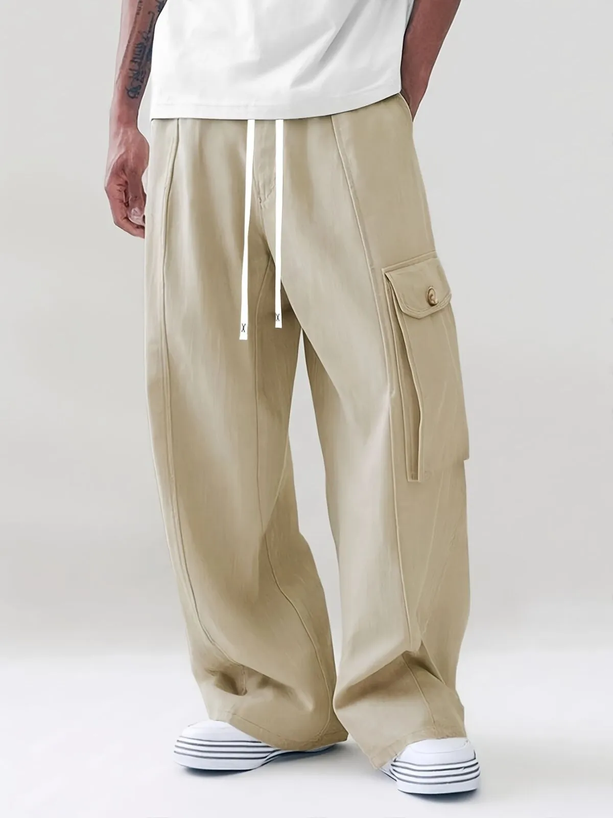 Men's Cargo Pants Cotton Casual Baggy Trendy Pants, 1 of 3