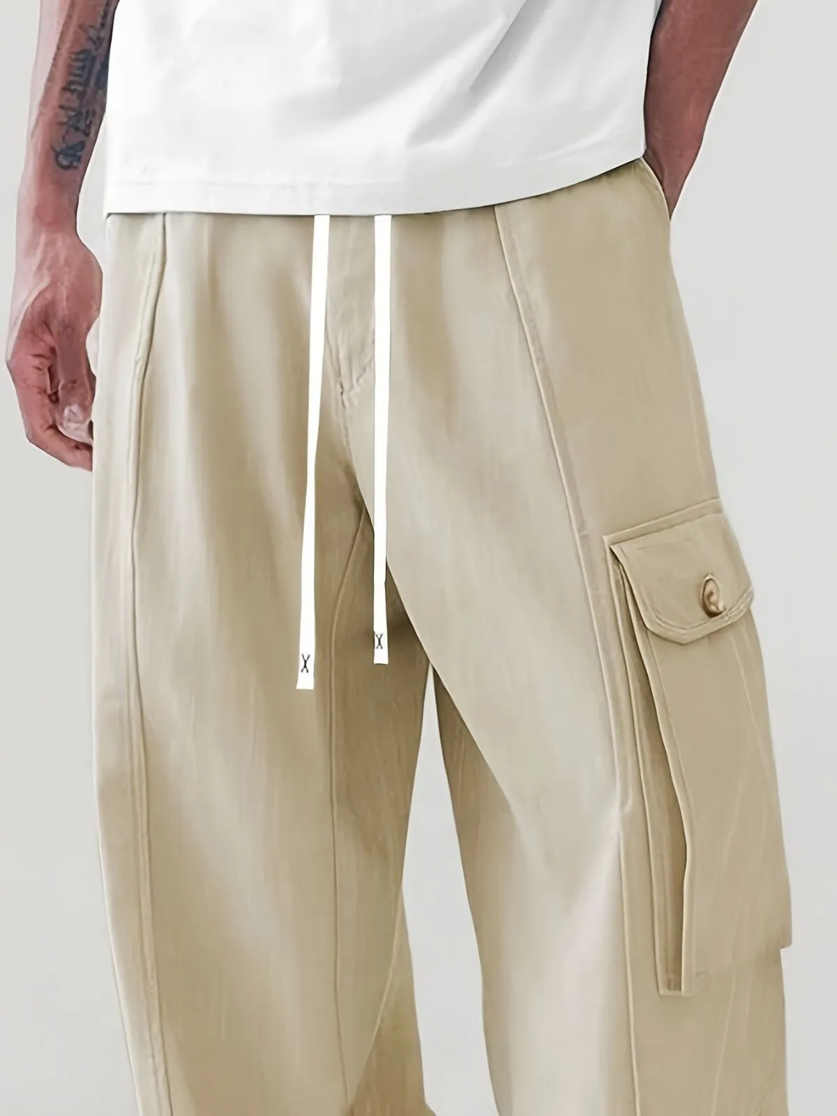 Men's Cargo Pants Cotton Casual Baggy Trendy Pants, 2 of 3