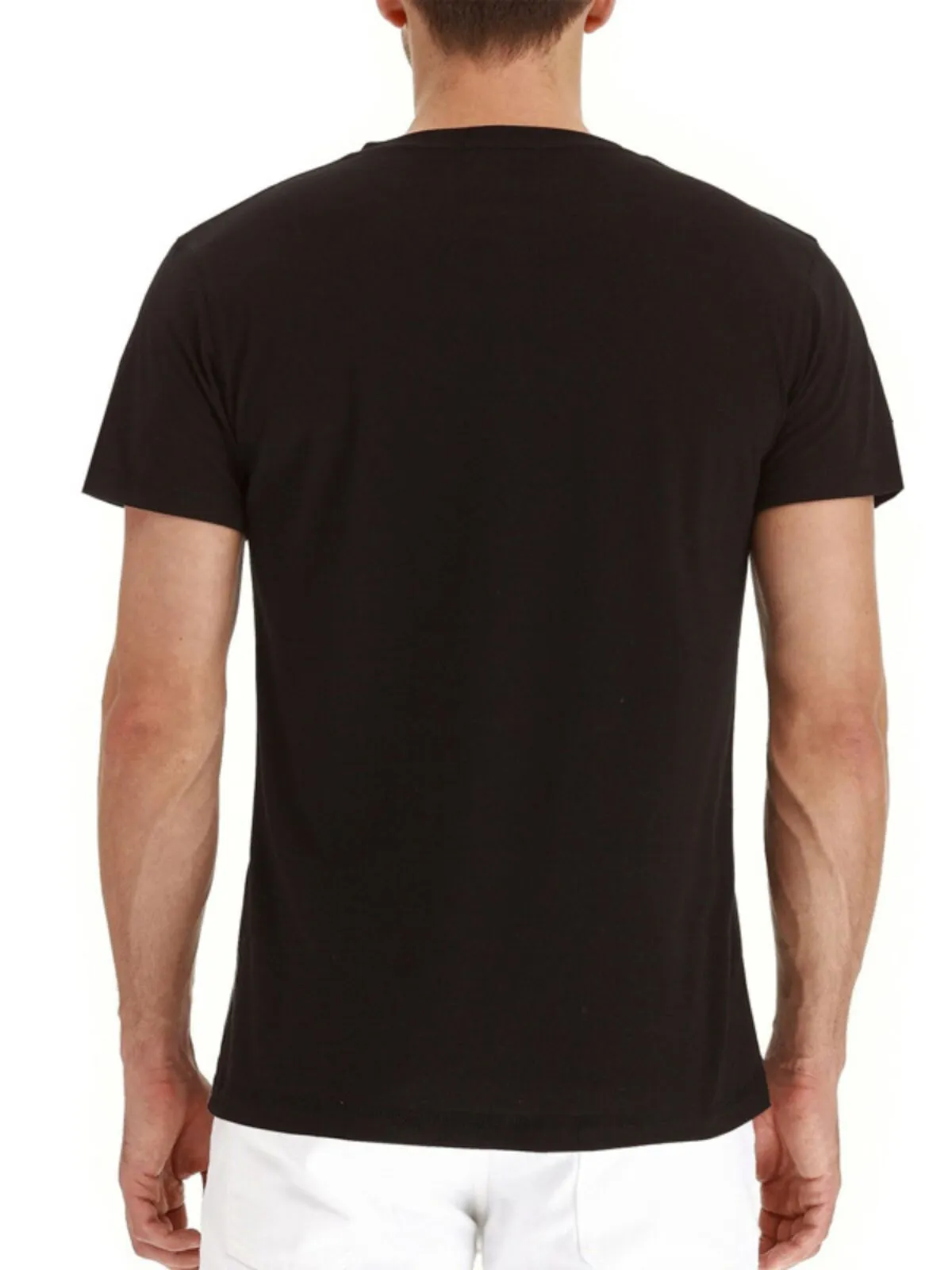 Men's T-shirts Summer Henley Patchwork Solid Button Short Sleeve Casual Tops, 2 of 3