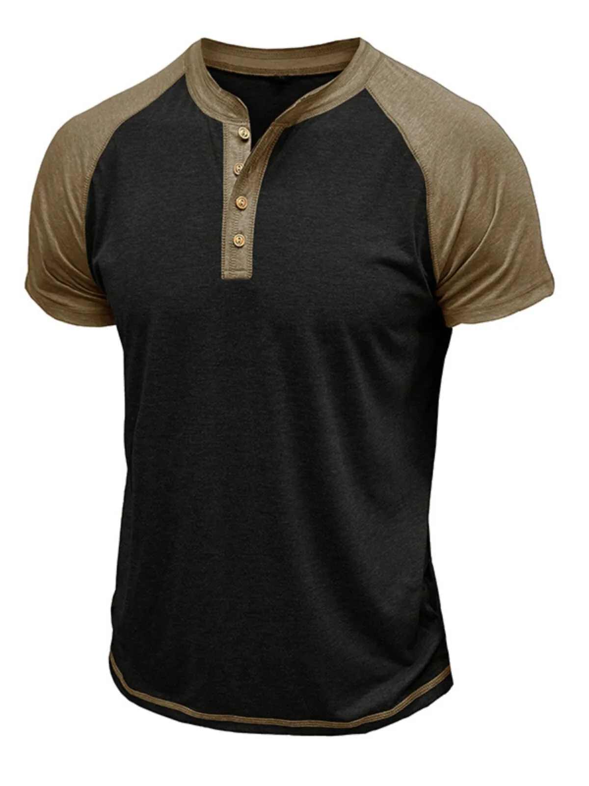 Men's T-shirts Henley Shirt Baseball Short Sleeve Color Block Fashion Designer Raglan Sleeves Vacation Street Going out Summer T-Shirt, 3 of 3