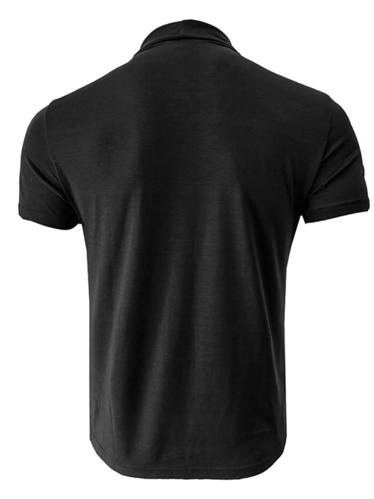 Men's T-shirts Basic Short Sleeve Mock Turtleneck Casual Style Comfortable Plain Buttonless Stretch Tops, 2 of 4