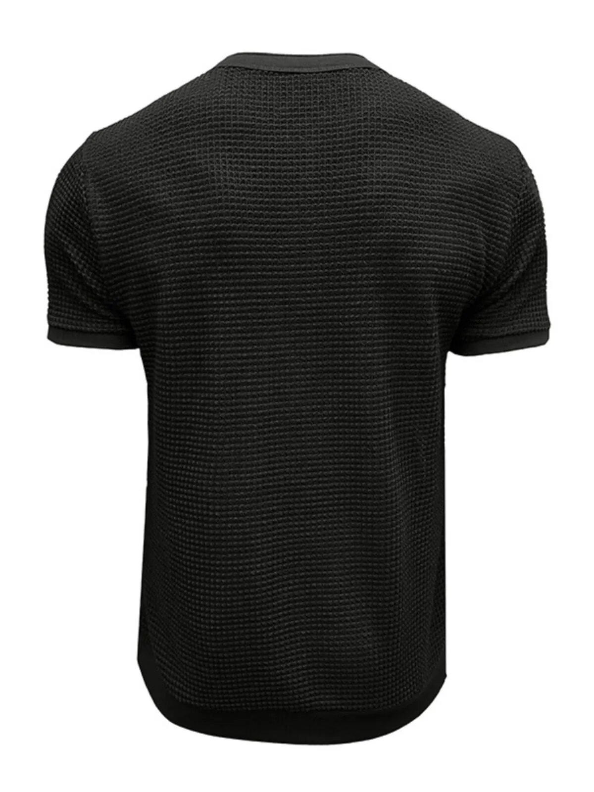 Men's T-shirts Waffle Henley Shirt Short Sleeve Solid Color Fashion Designer Casual Buttons Color Block Outdoor Daily Summer T-Shirt, 2 of 3