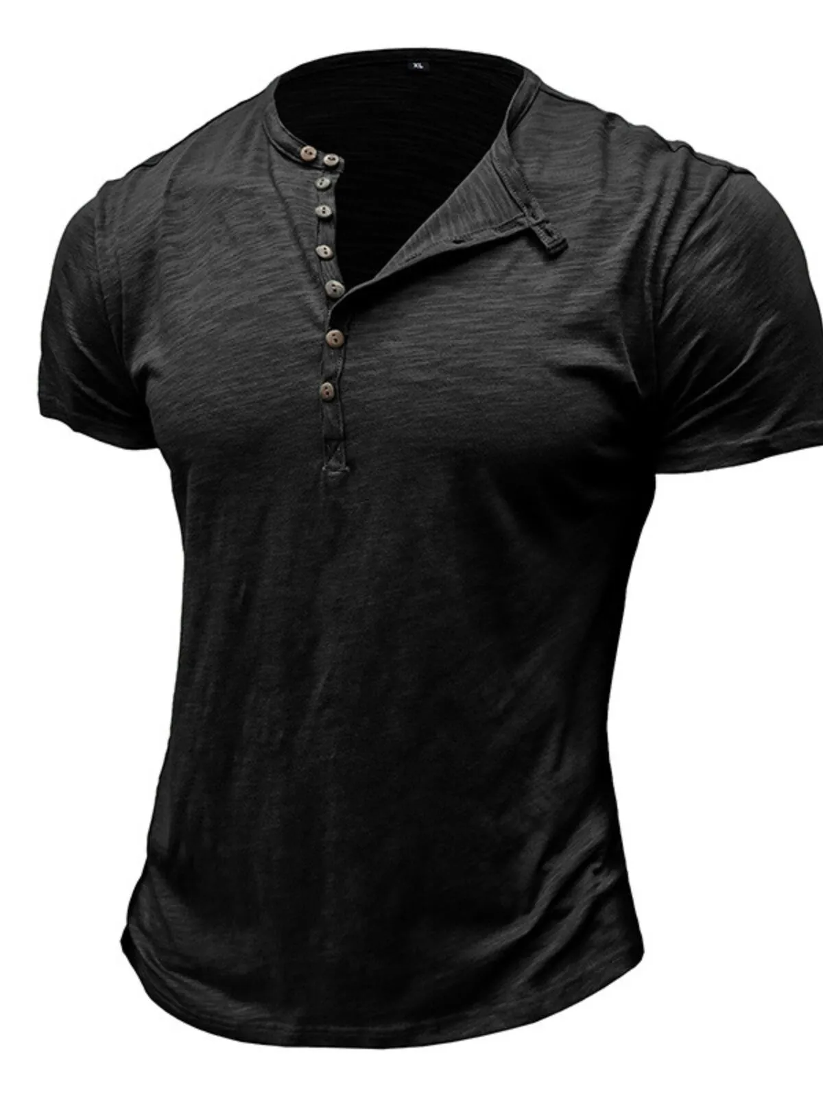 Men's T-shirts Button Henley Shirt Tee Short Sleeve Spring & Summer Plain Fashion Designer Basic Vacation Street Going out Tops, 3 of 3