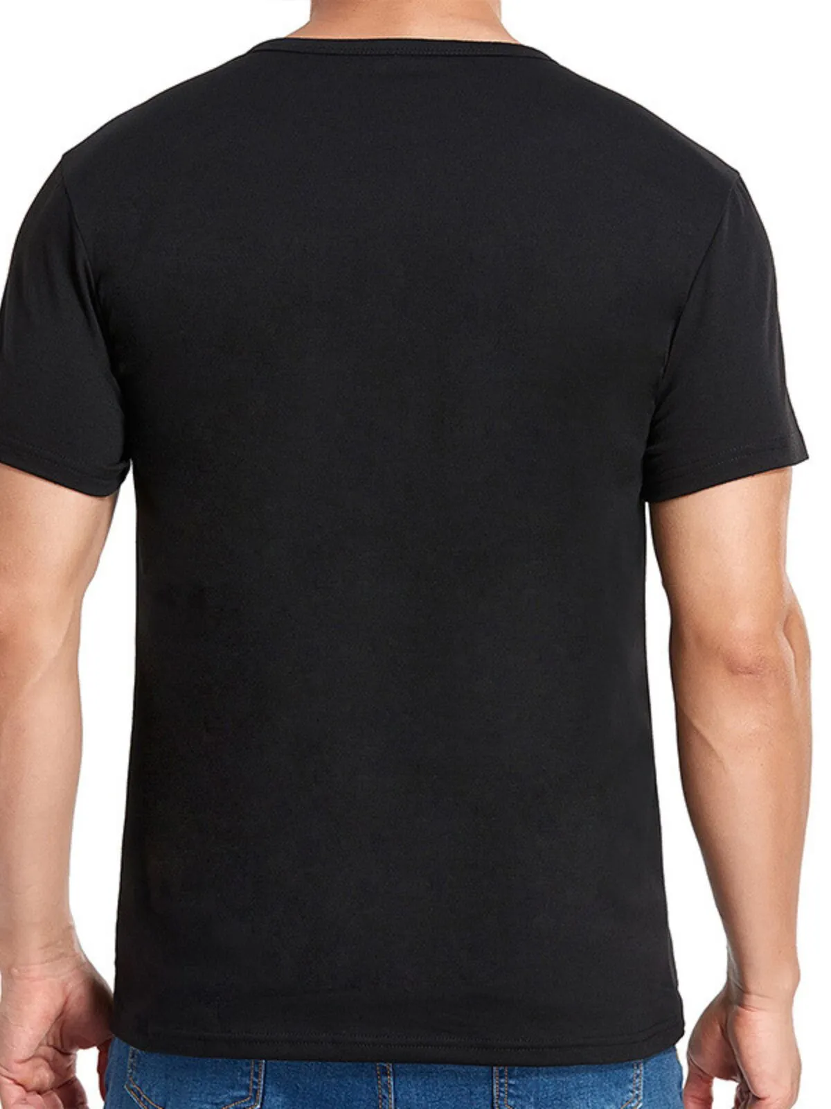 Men's T-shirts Short Sleeve Henley Casual Summer Casual Sports Gym Tops, 2 of 3