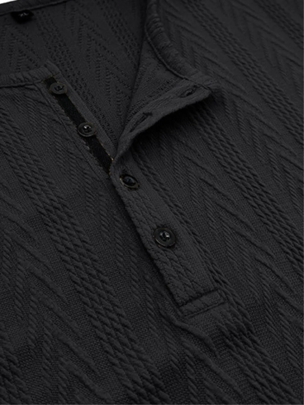 Men's T-shirts Knitted Buttons Crew Neck Ribbed Knitted Jumper Vintage Short Sleeve Slim Sport Summer Plain Casual Lightweight Tops, 4 of 4