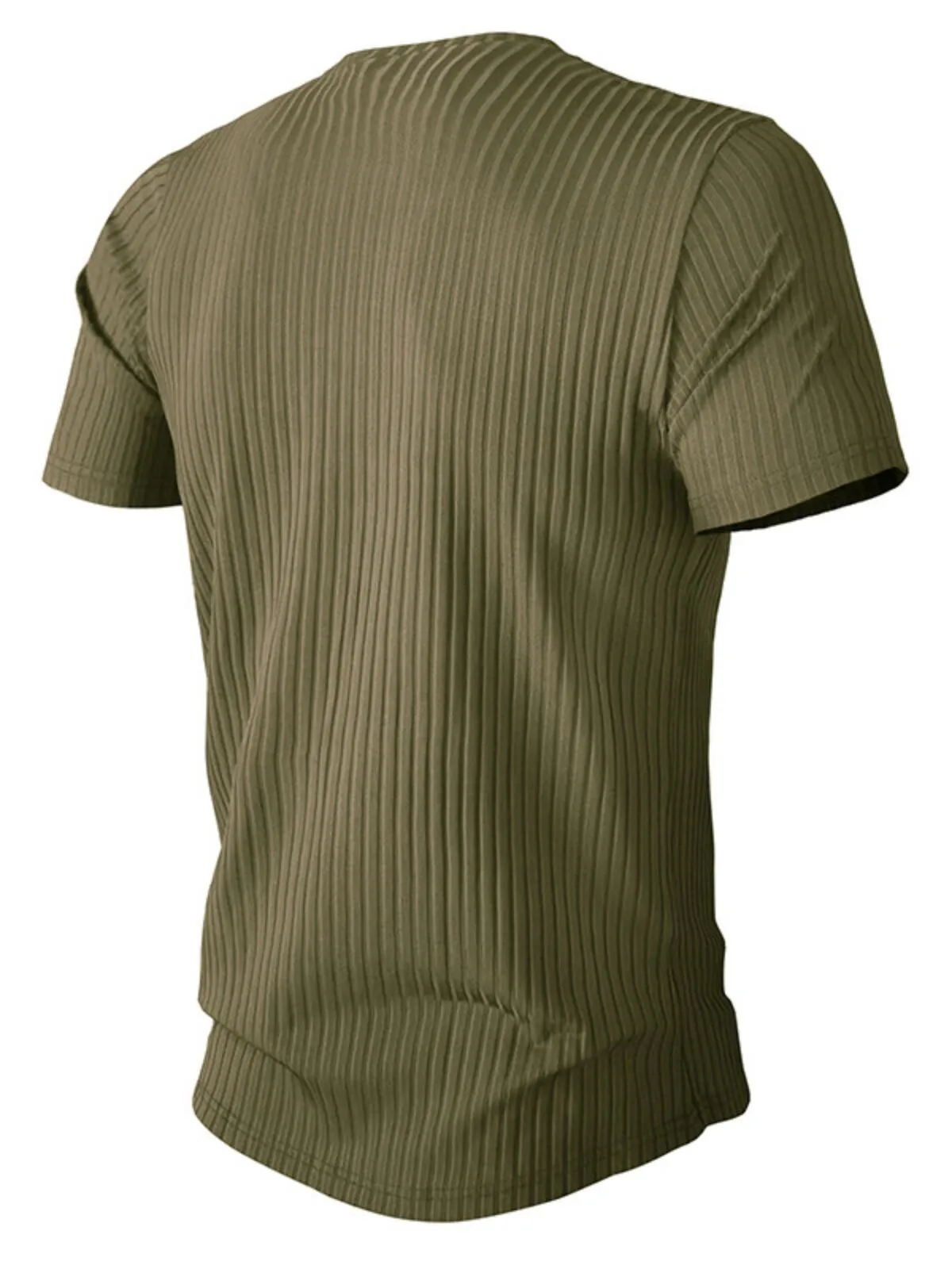 Men's T-shirts Muscle Shirts Short Sleeve Casual Slim Fit Workout Striped Curved Hem Light Weight Elastic Tops, 2 of 4