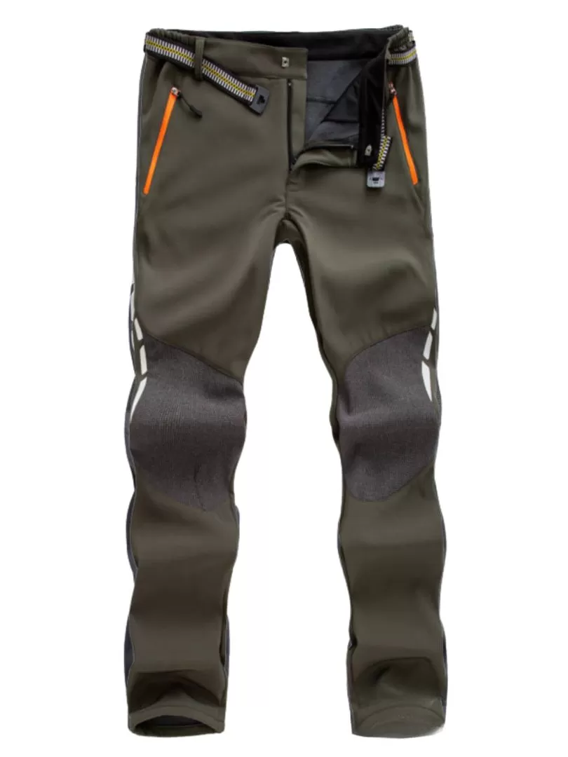 Men's Cargo Pants Fleece-lined Hiking Climbing Trekking Camping Loose Casual Sports Zipper Pockets Quick Dry Pants Trousers, 1 of 2