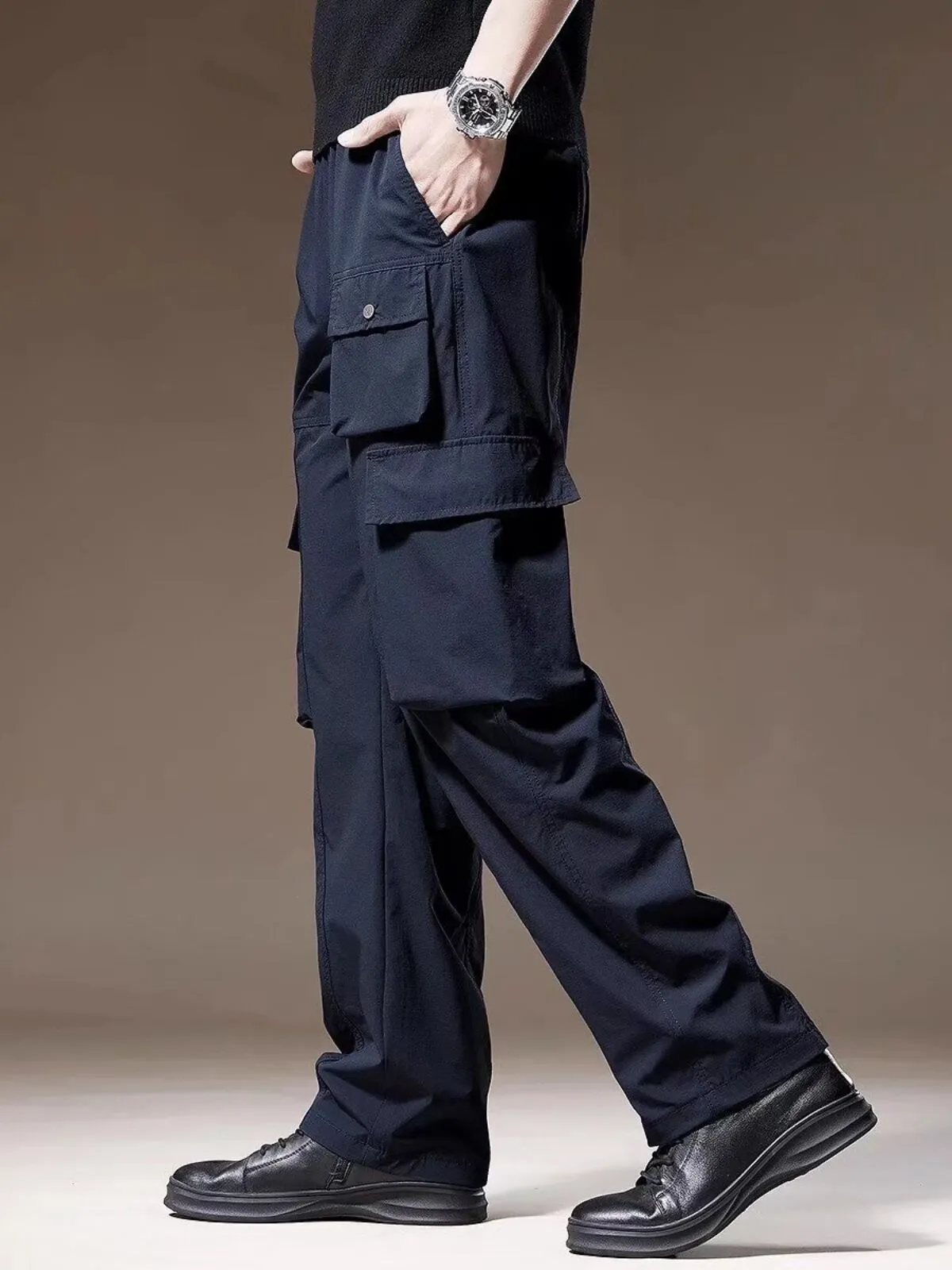 Men's Cargo Pants Retro Casual Sports Trousers with Multiple Pockets, 6 of 10