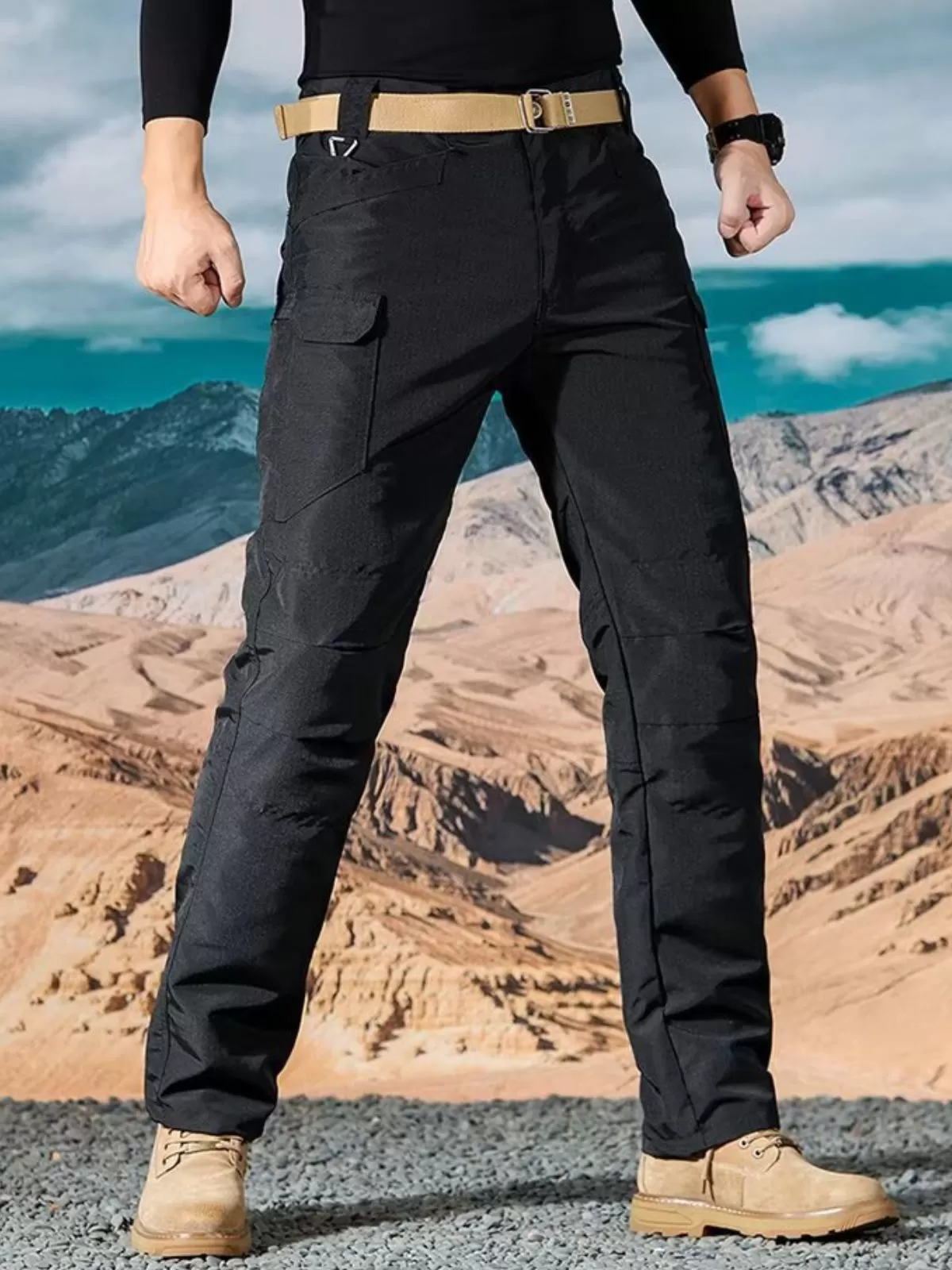 Men's Cargo Pants Tactical Wear Resist Quick Dry Outdoor Multi Pockets Trousers Hike Work Trousers, 1 of 4