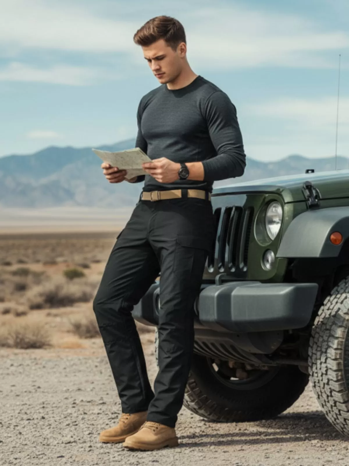 Men's Cargo Pants Tactical Wear Resist Quick Dry Outdoor Multi Pockets Trousers Hike Work Trousers, 2 of 4