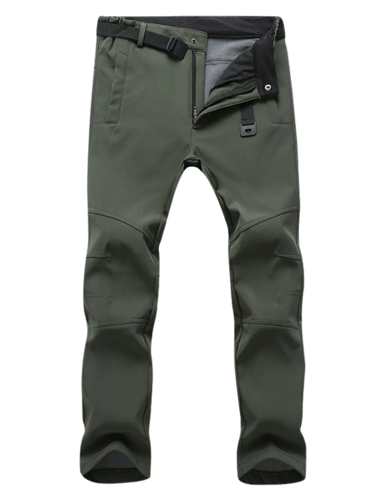 Men's Cargo Pants Soft Shell Winter Outdoor Pants Sports Camping Climbing Fishing Hiking Skiing Fleece Pants, 1 of 8