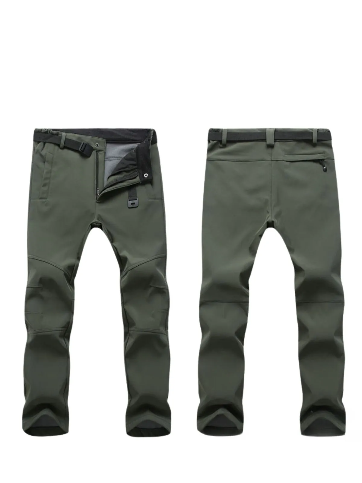 Men's Cargo Pants Soft Shell Winter Outdoor Pants Sports Camping Climbing Fishing Hiking Skiing Fleece Pants, 2 of 8