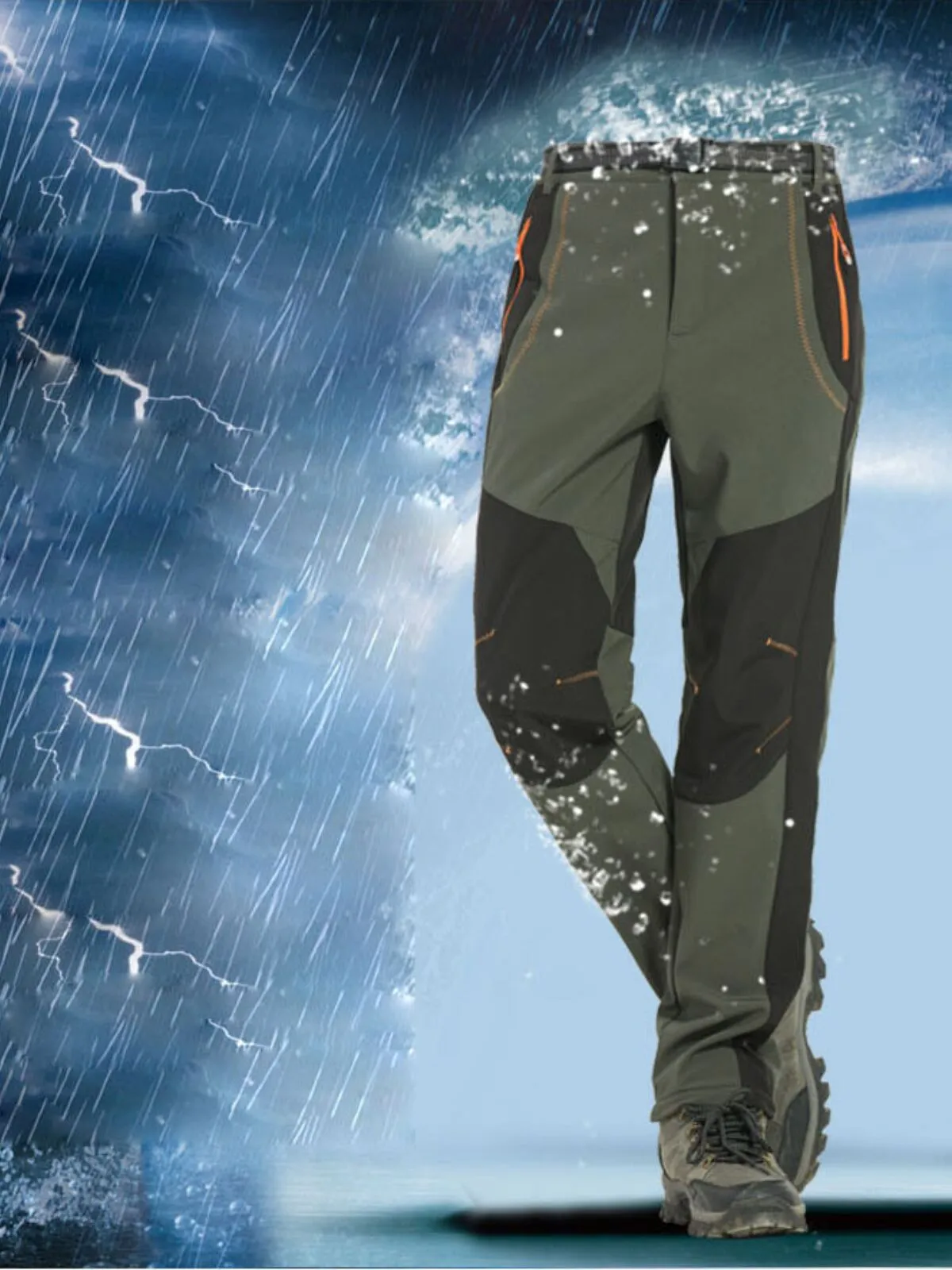 Men's Cargo Pants Thick Warm Casual Stretch Soft Snow Sweatpants Thermal Trousers, 6 of 11