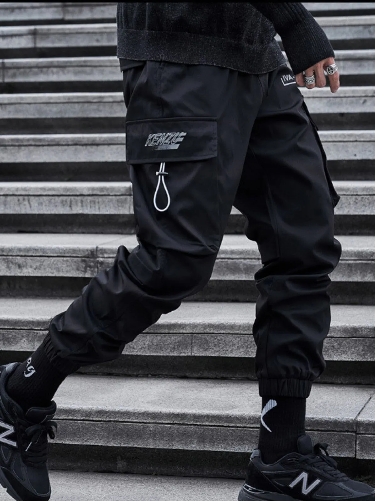 Men's Cargo Pants Streetwear Cyberpunk Techwear Pants, 2 of 4