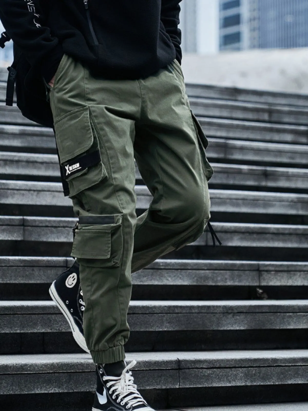 Men's Cargo Pants Fashion Hip Hop Techwear Joggers Streetwear Trousers, 4 of 6
