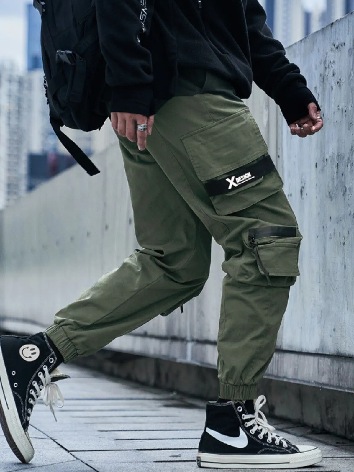 Men's Cargo Pants Fashion Hip Hop Techwear Joggers Streetwear Trousers, 5 of 6