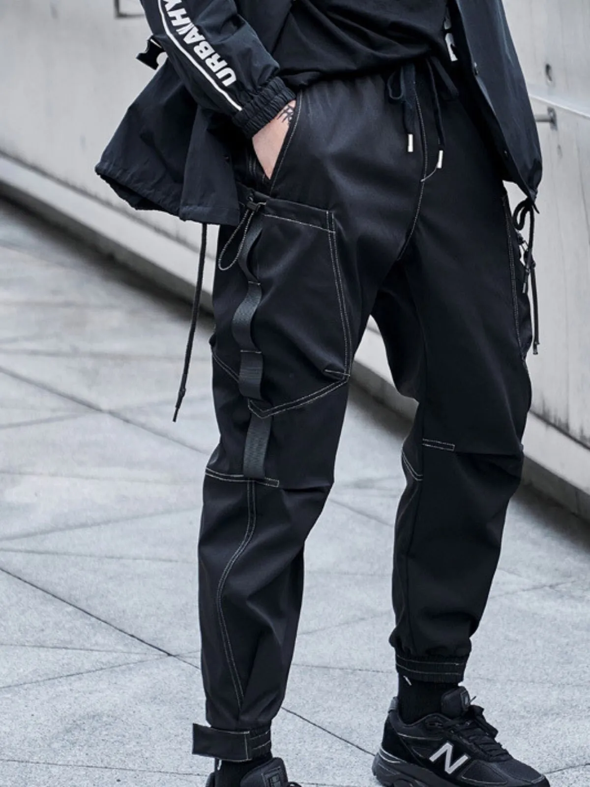 Men's Cargo Pants Punk Baggy Techwear Streetwear Hip Hop Couple Women Unisex Sports Casual Pants, 2 of 5