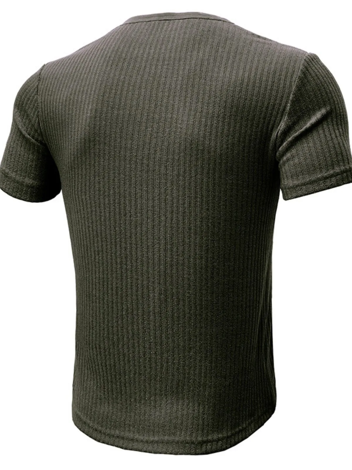 Men's T-shirt Henley Shirt Muscle Shirt Ribbed Knit Fashion Basic Henley Vacation Street Going Out, 2 of 3